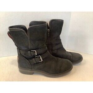Women's UGG Simmens Boots Black Side Zip Size 5.5 #1008439